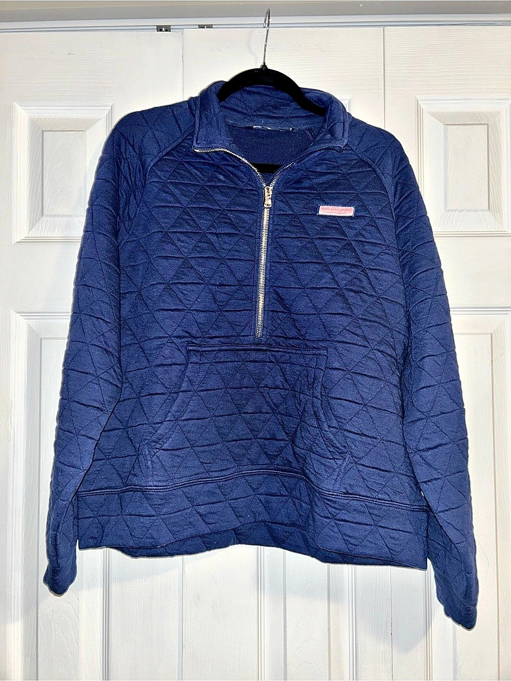 Vineyard Vines Coastal Quilted Half-Zip Quilted Jacket Blue Medium
